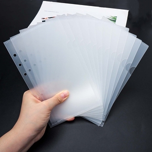 A6 chất kết dính túi chèn zipless tiền mặt phong bì Frosted nhựa tiền phong bì Pocket thư mục cho 6 nhẫn Ngân Sách chất kết dính - Product Image 1