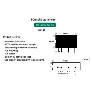 แผงวงจร PCB แบบ Single-in-line ขนาดเล็ก 10A5A3A 4 ขา ควบคุมวงจรไฟฟ้ากระแสตรง ด้วยรีเลย์โซลิดสเตทกระแสสลับ รุ่น 2F4803 2F4805 SSR-2F4810 - Product Image 6