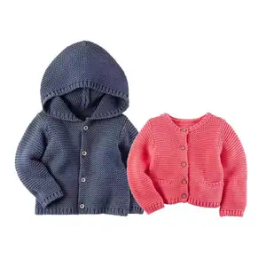 Biểu Tượng Tùy Chỉnh Mùa Xuân Cardigan Đan Bé Mùa Đông Dệt Kim Áo Đan Thiết Kế Trẻ Sơ Sinh Toddler 100% Hữu Cơ Bé Trai Áo Len