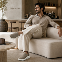 2026 Logo Personnalisé Baskets Chaussette Homme 5D Mains Libres Flyknit Slip On Plateforme Rembourrée Marche Prière