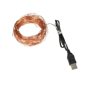 5M 50LED waterproof USB control Led Christmas copper String Light