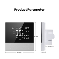 Controlador de Aire Acondicionado Inteligente Wifi Avatto Tuya, Termostato Wifi de 24v, Interruptor de Termostato para Aires Acondicionados con Función de Calefacción y Refrigeración