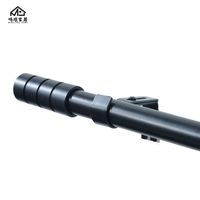 Tringle à rideaux industrielle en fer robuste, moderne, écologique, facile à installer, extensible et réglable, de 28 à 48 pouces de long, noire