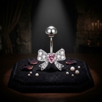 Xinfocus Piercing de Nombril Cœur en Acier Inoxydable, Bijou Corporel Tendance pour Femmes et Hommes