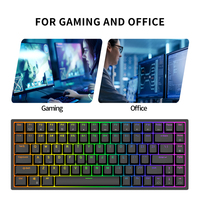 Royal Kludge Keyboard Tanpa Kabel RK84 Pro, Papan Ketik Putar Aluminium DPI Teclados Gamming De Aluminio Dapat Ditukar 75