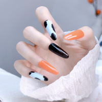 Faux Ongles Amande Longs Personnalisés avec Logo Gel Solide Transparent à Presser pour Ongles de la Saint-Valentin