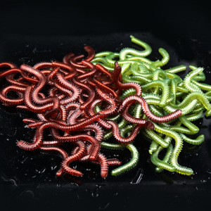 Señuelo de pesca de agua dulce tipo Sandworm de 9cm, verde y rojo, para lubina. - Product Image 5