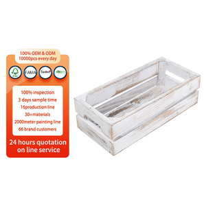 Custom Farmhouse White Wooden Crates decorative small rustic wooden crate box