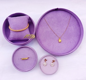 Boîtes à bijoux rondes de couleur personnalisée, boîte à bagues de mariage, emballage de bijoux, coffret cadeau - Product Image 3