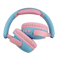 Headphone Anak Lipat Nirkabel Over Ear dengan Batas Volume Aman 85dB, Pelindung Pendengaran, Dilengkapi Mikrofon, Mendukung OEM
