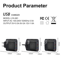 6 Port PD 5USB 65W untuk Pengisi Daya iPhone Pengisi Daya Cepat USB untuk xiaomi huawei oppo oneplus Pengisi Daya Ponsel USB-C Pengisi Daya Cepat