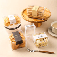 Récipient d'emballage pour gâteau Boîtes alimentaires Tiramisu Dessert pâtisserie Conteneur d'emballage en plastique Boîte à sandwich personnalisée PS Transparent
