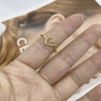 Anillos de Corazón Huecos, Anillos de Banda Superpuestos con Corazón Abierto, Joyería Minimalista de Amor para el Día a Día, Citas, Fiestas de San Valentín, Regalo para Mujer
