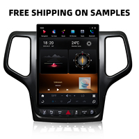 Écran radio de style Tesla de 12,1 pouces, accessoires Snapdragon 665 pour Jeep Grand Cherokee 2014-2021, CarPlay sans fil, QLED, DSP, GPS