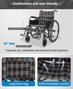 Fournitures médicales pour personnes âgées en gros Soins de santé Fauteuil roulant léger Manuel Standard - Product Image 5