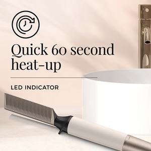 Peigne chauffant 2-en-1 : Lisseur électrique à chauffe rapide, portable, anti-brûlure, pour cheveux et barbe - Product Image 6