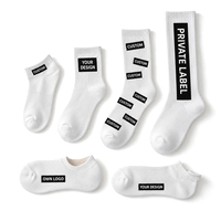 Chaussettes décontractées en coton respirant anti-odeur pour hommes avec logo personnalisé, chaussettes de sport OEM taille personnalisée pour l'automne, chaussettes à logo tricoté sur mesure