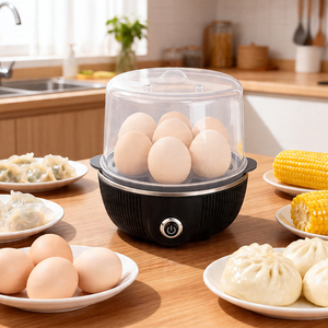 Nouveau produit : Machine à petit-déjeuner compacte pour la maison, cuiseur rapide multifonctionnel en plastique PP de qualité alimentaire, capacité 7 œufs - Product Image 4