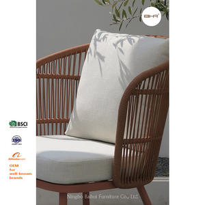 Silla de Cuerda BHR para Balcón, Esquinera, <span class=keywords><strong>Respaldo</strong></span> <span class=keywords><strong>Alto</strong></span>, Cómoda, para Sala de Estar, Jardín, <span class=keywords><strong>Terraza</strong></span>, con Cojines - Product Image 4