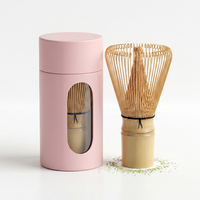 Caja de Papel Kraft Cilíndrica Personalizada para Empaque de Batidor de Matcha, Origen Sostenible