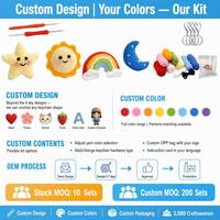 Kit de Ganchillo de Algodón para Hacer Manualidades, Diseño de Estrella, Sol, Luna y Arcoíris, 4 Juguetes de Peluche de Dibujos Animados, Herramientas, Tutoriales, Hilos para Principiantes