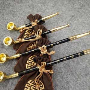 Sac à tabac sec traditionnel à l'ancienne et tige Embouchure en laiton et agate Pot à sac en coton compact avec design compact - Product Image 3