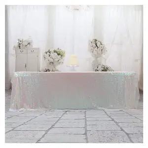 High Quality Suppliers Provide Glitter Table Cloth Cover Wedding Party Rainbow Rectangle Sequin Tablecloth