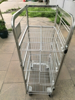 Chariot à lait en acier robuste, chariot à cage roulante pour la livraison de caisses de lait en supermarché, logistique d'entrepôt