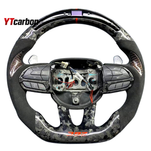 Volant en fibre de carbone véritable personnalisé YTcarbon pour Grand Cherokee Charger Challenger <span class=keywords><strong>Durango</strong></span> Chrysler 300 SRT <span class=keywords><strong>SRT8</strong></span> Trackhawk - Product Image 4