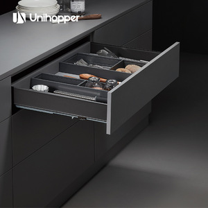 Unihopper <b>Storage</b> <b>Drawers</b> Aluminum Alloy Rectangle Soft Close Kitchen Tableware Organizer DBE1 - Product Image 1