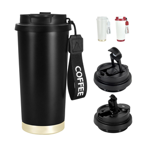Hot Sale Custom Logo Double Wall Tumbler Reusable Vacuum Insulated Coffee Mugs Reusable Stainless Steel Coffee Mug Cup with Lid