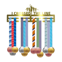 Présentoir de cintre de médaille en bois blanc à montage mural de haute qualité et porte-médaille d'étagère de trophée