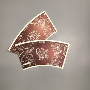 วัสดุเปล่าสำหรับทำแก้วกาแฟกระดาษแบบใช้แล้วทิ้ง พิมพ์ลายได้ตามสั่ง  แผ่นกระดาษสำหรับขึ้นรูปด้านข้างแก้ว - Product Image 2