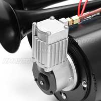 Kit de klaxon à air à 4 trompettes pour camion, train, quad, noir, 170 PSI, 12V, compresseur de 3 litres et boîtier, 150 dB
