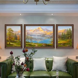 3 pièces de peintures montagne lac paysage salon grandes peintures murales pour la décoration de la maison - Product Image 4