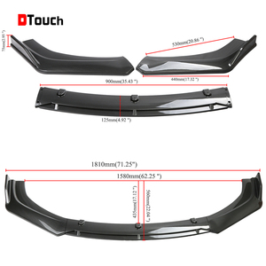 Yddtouch — lèvre de pare-choc avant universel, 3 pièces, en Fiber de carbone, Kit universel pour voiture, <span class=keywords><strong>Sedan</strong></span>, Coupe - Product Image 1