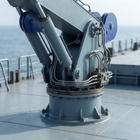 Grue de pont marine à flèche articulée hydraulique 10T, grue sur piédestal certifiée BV pour navires offshore et bateaux de travail