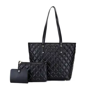 2ndr Brand 2023 Fashion Pu Leather Women Lady 3Pcs Tote Bag 3 In 1 Set