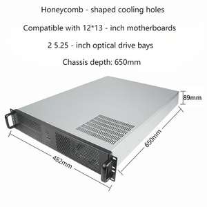 Châssis monté en rack OEM 2U, carte mère de serveur EATX de 650mm de profondeur, grande alimentation <span class=keywords><strong>PC</strong></span>, châssis de contrôle industriel - Product Image 2
