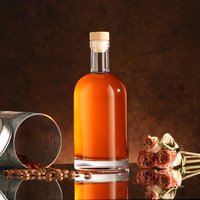 Botol kaca alkohol minuman keras bulat Mini 10ml 30ml 50ml 100ml dengan tutup sekrup Flint Frosted Vodka Diffuser wiski