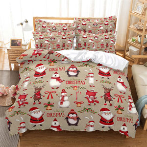 Goedkope Prijs Kerstthema Dekbedovertrek Set Met Kussensloop <span class=keywords><strong>3</strong></span> Stuks Xmas Kat Hond Dekbed Beddengoed Set - Product Image 4