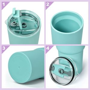 Hot-Selling <b>Plastic</b> Car Dual-Use Direct <b>Drink</b> Cup Ice-Resistant Leak-Proof Stylish Commuting Water Bottle With <b>Straw</b> - Product Image 2