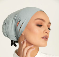 FRC En gros Bonnet intérieur ajustable en jersey musulman, extensible, avec ouverture pour les oreilles et attache arrière, pour hijab, usage quotidien