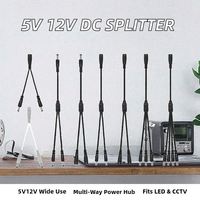 Câble Répartiteur d'Alimentation CC 5V 12V, 1 Femelle vers 2-8 Mâles, Jack 5.5x2.1mm 2P, Boîtier PC, pour Bande LED, Caméra CCTV