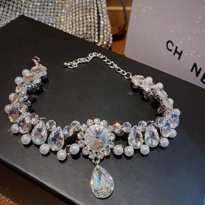 Collier ras du cou en alliage de luxe léger, orné de cristaux exagérés, chaîne en bambou, style <span class=keywords><strong>européen</strong></span> et américain, pour femme - Product Image 4