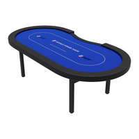 Tables de poker professionnelles ovales pliables sur mesure pour 10 joueurs, 240 cm, Texas Hold'em, vente en gros, divertissement à domicile, logo WPT