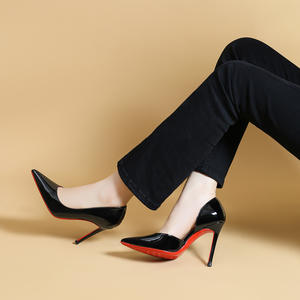 Chaussures à talons hauts <span class=keywords><strong>noires</strong></span> à bout pointu et à bride latérale, style sexy pour femme, nouvelle collection 2025, talon aiguille, bout ouvert, chaussure unique - Product Image 3
