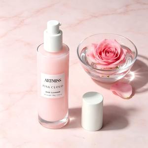 Limpiador facial con extracto de rosa natural y logotipo personalizado, suave e hidratante, limpiador facial floral, crema limpiadora suave para piel seca y sensible - Product Image 1