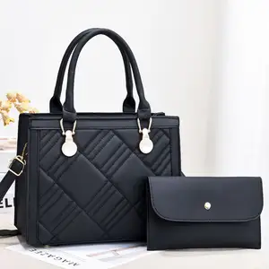 Factory Wholesale 2024 Korean Cheap Soft Leather Handbag and Purse Tote Lady Woman Bag Lady Shoulder Bag For Woman