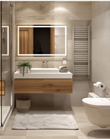 Meuble de vanité de salle de bains de panneau moderne de WQ avec le lavabo simple de miroir de lavabo pour des ensembles de salle de bains d'hôtel